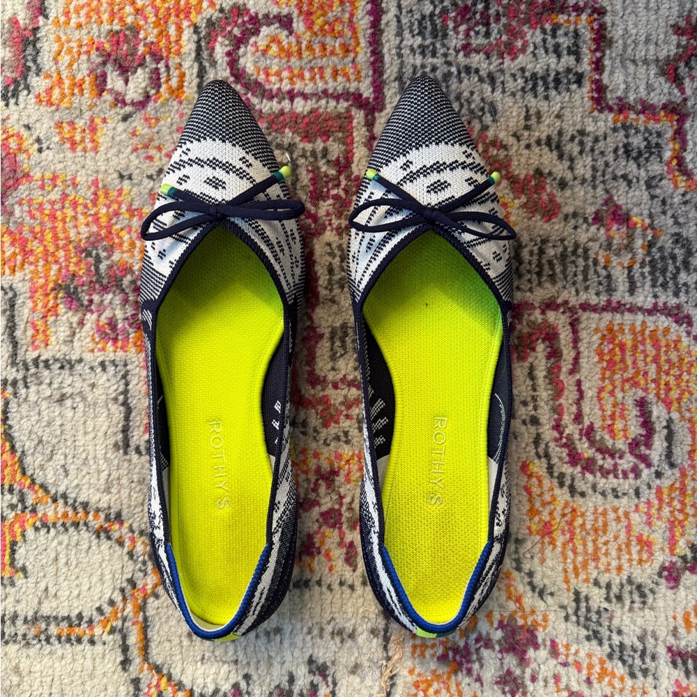 Rothy's Black and White Zebra Flats